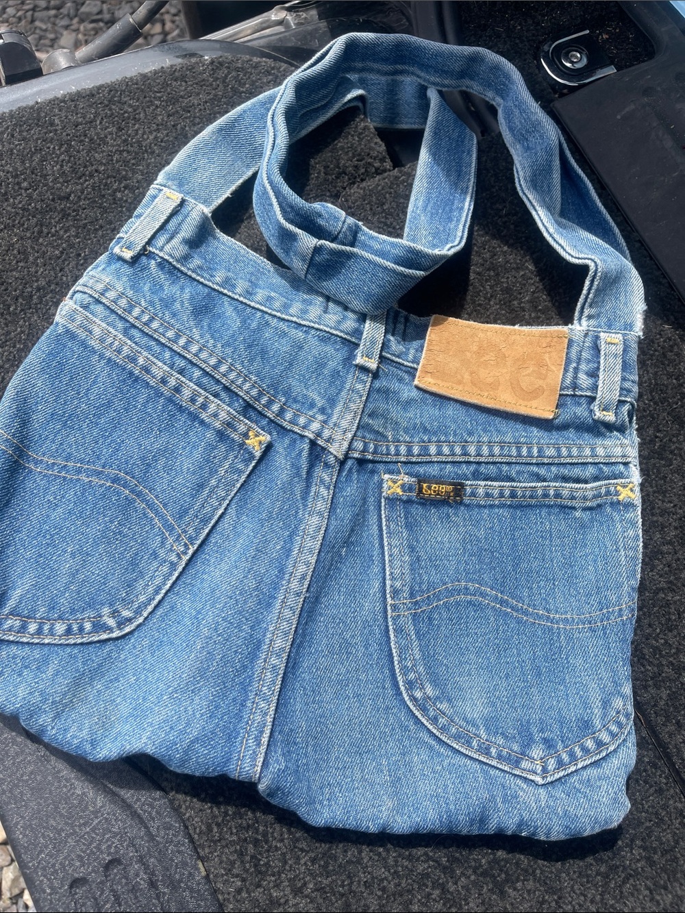 Lee Light Blue Denim Tote with Leather Logo Patch